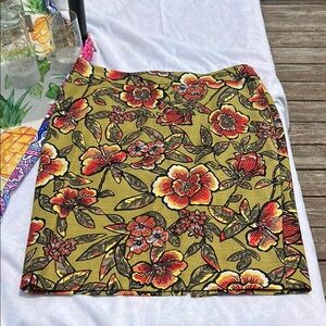 LOFT Tapestry Floral Pencil Skirt Size 12 Lined